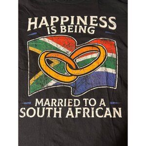 Happiness Is Being Married To A South African Black Graphic Shirt Port & Co Sz L